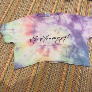 tie die hi honey short short sleaves